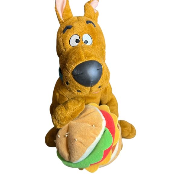 Vtg '99 Scooby Doo Plush Stuffed Animal 12'' Applause w/Cheeseburger - Picture 1 of 10